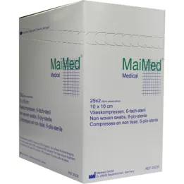VLIESKOMPRESSEN 10x10 cm sterile 6-fold, 25X2 pcs
