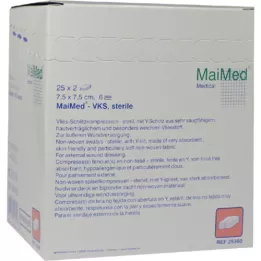 VLIES-SCHLITZKOMPRESSEN 7.5x7.5 cm sterile 6-fold, 25X2 pcs