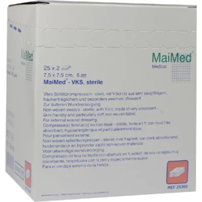 VLIES-SCHLITZKOMPRESSEN 7.5x7.5 cm sterile 6-fold, 25X2 pcs VLIES-SCHLITZKOMPRESSEN 7.5x7.5 cm sterile 6-fold, 25X2 pcs