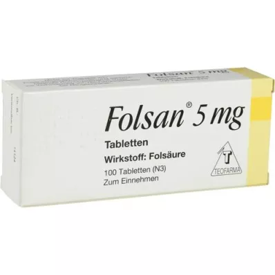 FOLSAN 5 mg tablets, 100 pcs FOLSAN 5 mg tablets, 100 pcs