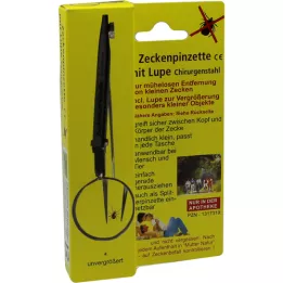 ZECKENPINZETTE Surgical steel with magnifying glass, 1 piece