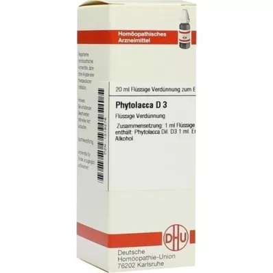 PHYTOLACCA D 3 dilution, 20 ml PHYTOLACCA D 3 dilution, 20 ml