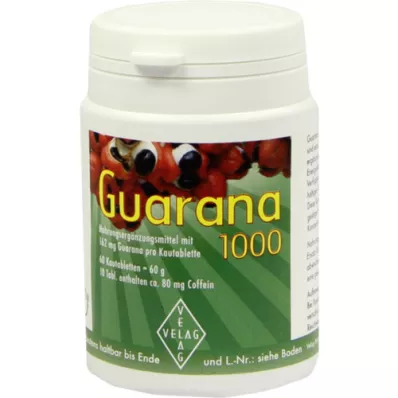 GUARANA 1000 mg chewable tablets, 60 pcs
