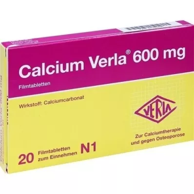 CALCIUM VERLA 600 mg film-coated tablets, 20 pcs CALCIUM VERLA 600 mg film-coated tablets, 20 pcs