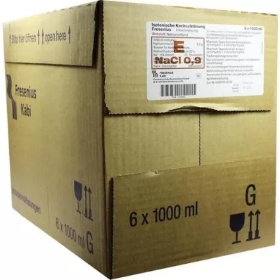 ISOTONISCHE Saline solution 0.9% Glasfl.Fresenius, 6X1000 ml