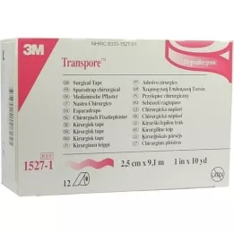 TRANSPORE 2.5 cmx9.1 m plaster, 12 pieces