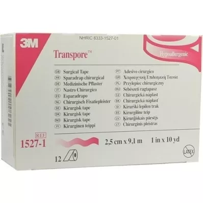 TRANSPORE 2.5 cmx9.1 m plaster, 12 pieces TRANSPORE 2.5 cmx9.1 m plaster, 12 pieces