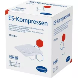 ES-KOMPRESSEN sterile 5x5 cm 8-fold, 25X2 pcs