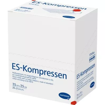 ES-KOMPRESSEN sterile 7.5x7.5 cm 8-fold, 25X2 pcs ES-KOMPRESSEN sterile 7.5x7.5 cm 8-fold, 25X2 pcs