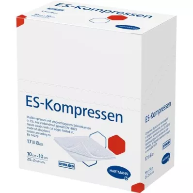 ES-KOMPRESSEN sterile 10x10 cm 8-fold, 25X2 pcs ES-KOMPRESSEN sterile 10x10 cm 8-fold, 25X2 pcs