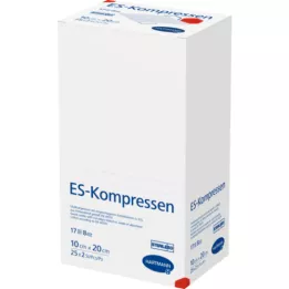 ES-KOMPRESSEN sterile 10x20 cm 8-fold, 25X2 pcs