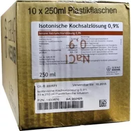 ISOTONISCHE Saline solution 0.9% plastic inf. solution, 10X250 ml