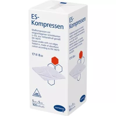 ES-KOMPRESSEN non-sterile 5x5 cm 8-fold, 100 pcs ES-KOMPRESSEN non-sterile 5x5 cm 8-fold, 100 pcs