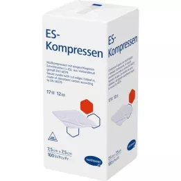 ES-KOMPRESSEN non-sterile 7.5x7.5 cm 12-fold, 100 pcs