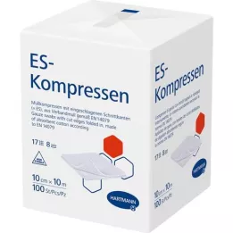 ES-KOMPRESSEN non-sterile 10x10 cm 8-fold, 100 pcs