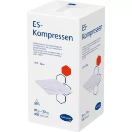 ES-KOMPRESSEN non-sterile 10x10 cm 16-fold, 100 pcs