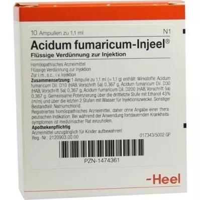 ACIDUM FUMARICUM INJEEL Ampoules, 10 pcs