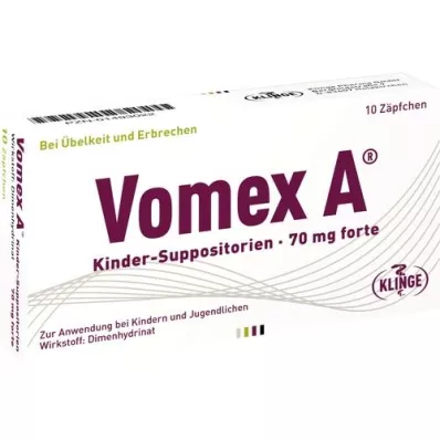 VOMEX A Childrens suppositories 70 mg forte, 10 pcs