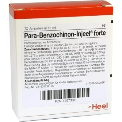 PARA BENZOCHINON Injeel forte ampoules, 10 pcs