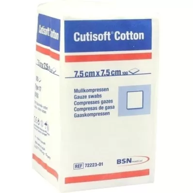 CUTISOFT Cotton compr.7.5x7.5 cm non-sterile, 100 pcs