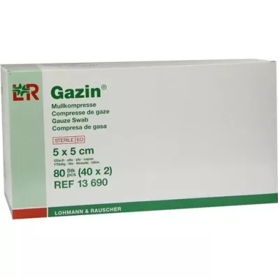 GAZIN Gauze comp.5x5 cm sterile 12-fold, 40x2 pieces GAZIN Gauze comp.5x5 cm sterile 12-fold, 40x2 pieces