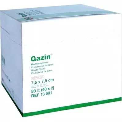 GAZIN Gauze comp. 7.5x7.5 cm sterile 12-fold, 40x2 pcs GAZIN Gauze comp. 7.5x7.5 cm sterile 12-fold, 40x2 pcs