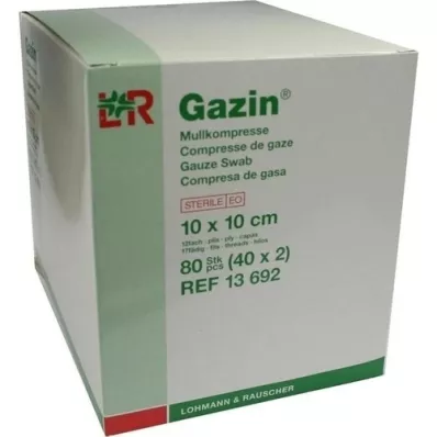 GAZIN Gauze comp. 10x10 cm sterile 12-fold, 40x2 pieces GAZIN Gauze comp. 10x10 cm sterile 12-fold, 40x2 pieces