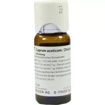 CUPRUM ACETICUM/Zincum valerianicum mixture, 50 ml CUPRUM ACETICUM/Zincum valerianicum mixture, 50 ml