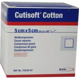 CUTISOFT Cotton compr.5x5 cm sterile, 25X2 pcs