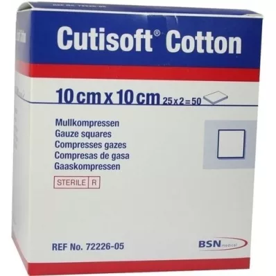 CUTISOFT Cotton compr. 10x10 cm sterile, 25X2 pcs