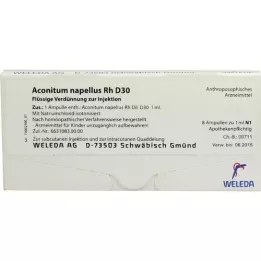 ACONITUM NAPELLUS Rh D 30 ampoules, 8X1 ml