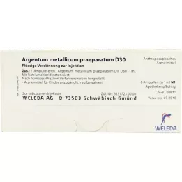 ARGENTUM METALLICUM praeparatum D 30 ampoules, 8 pcs