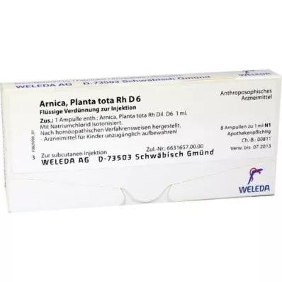 ARNICA PLANTA tota Rh D 6 ampoules, 8X1 ml
