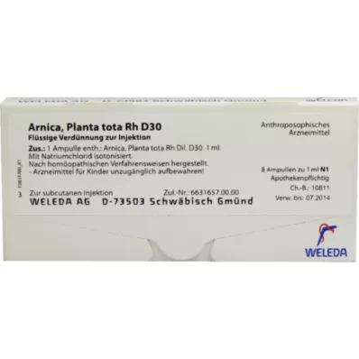 ARNICA PLANTA tota Rh D 30 ampoules, 8X1 ml