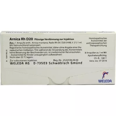 ARNICA RH D 20 ampoules, 8X1 ml