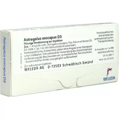 ASTRAGALUS EXSCAPUS D 3 ampoules, 8X1 ml