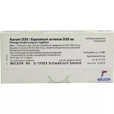 AURUM D 30/Equisetum arvense D 20 aa ampoules, 8X1 ml
