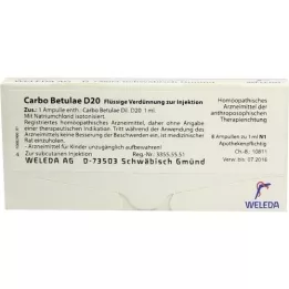 CARBO BETULAE D 20 ampoules, 8X1 ml