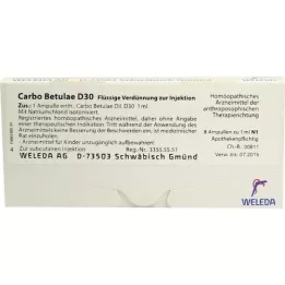 CARBO BETULAE D 30 ampoules, 8X1 ml
