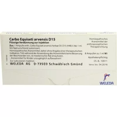 CARBO EQUISETI arvensis D 15 ampoules, 8X1 ml