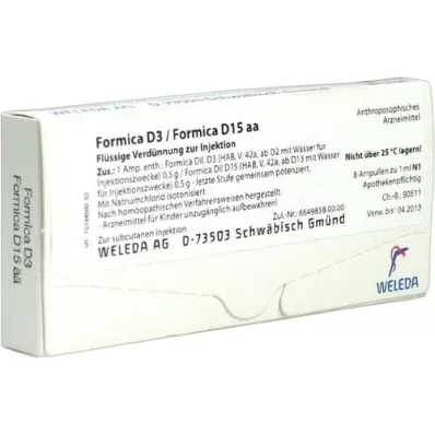 FORMICA D 3/Formica D 15 aa ampoules, 8X1 ml FORMICA D 3/Formica D 15 aa ampoules, 8X1 ml