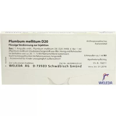 PLUMBUM MELLITUM D 20 ampoules, 8X1 ml
