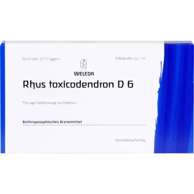 RHUS TOXICODENDRON D 6 ampoules, 8X1 ml