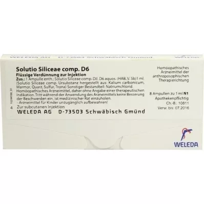 SOLUTIO SILICEAE comp.D 6 ampoules, 8X1 ml SOLUTIO SILICEAE comp.D 6 ampoules, 8X1 ml