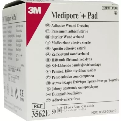 MEDIPORE Plus Pad 3562E sterile wound dressing, 50 pcs MEDIPORE Plus Pad 3562E sterile wound dressing, 50 pcs
