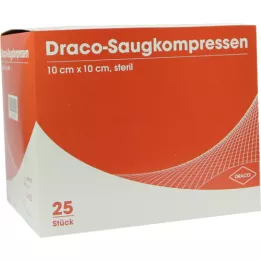 SAUGKOMPRESSEN sterile 10x10 cm Draco, 25 pcs