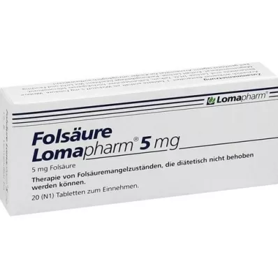FOLSÄURE LOMAPHARM 5 mg tablets, 20 pcs FOLSÄURE LOMAPHARM 5 mg tablets, 20 pcs