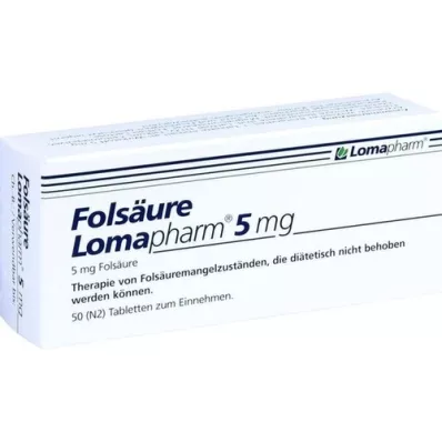 FOLSÄURE LOMAPHARM 5 mg tablets, 50 pcs FOLSÄURE LOMAPHARM 5 mg tablets, 50 pcs