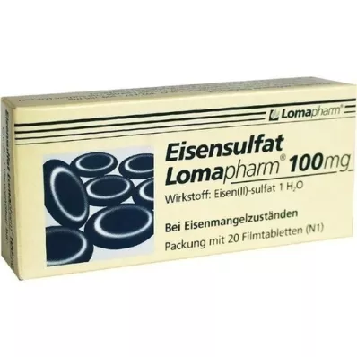 EISENSULFAT Lomapharm 100 mg film-coated tablets, 20 pcs