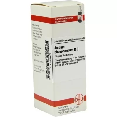 ACIDUM PHOSPHORICUM D 6 Dilution, 20 ml ACIDUM PHOSPHORICUM D 6 Dilution, 20 ml